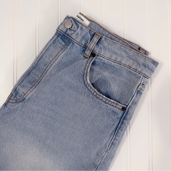 Reformation Cynthia Patch High Rise Straight Jeans In Tahoe NWT - Picture 8 of 14